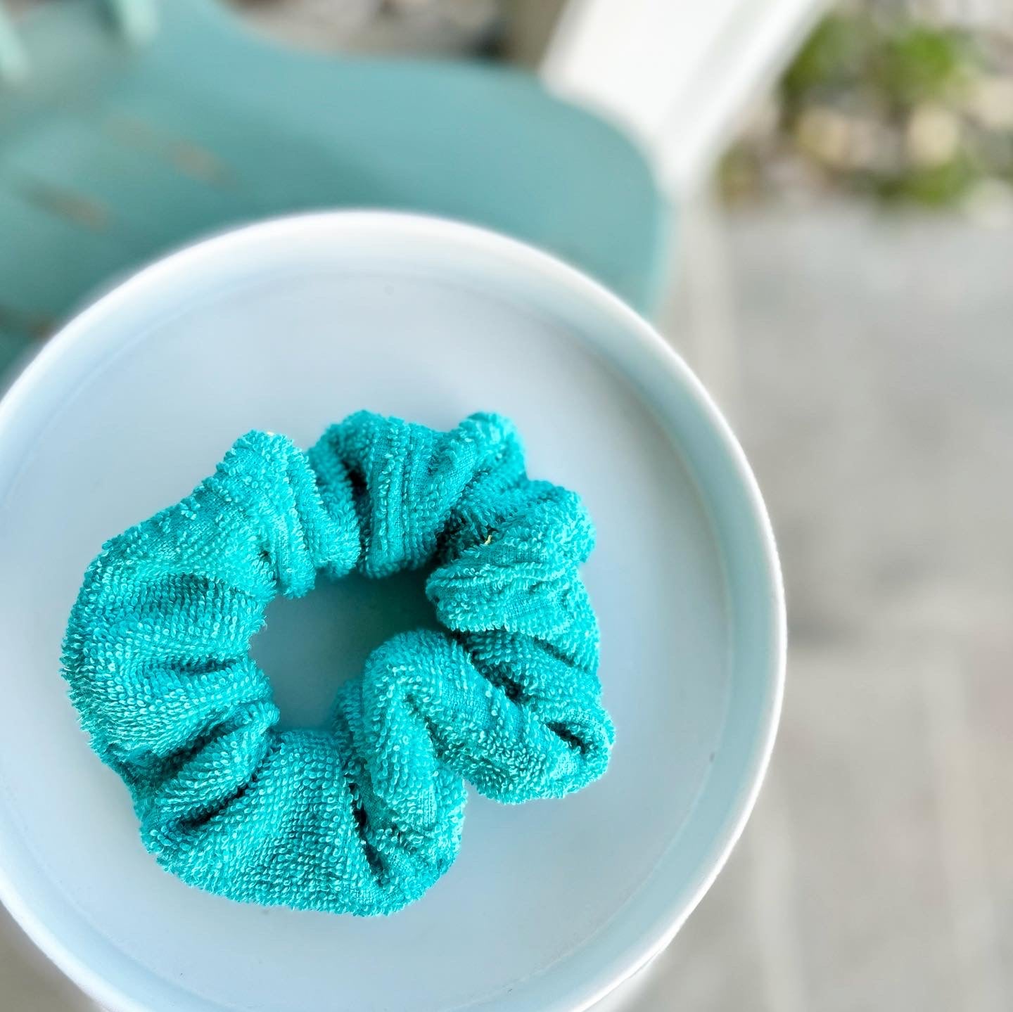 Teal Towel Scrunchie